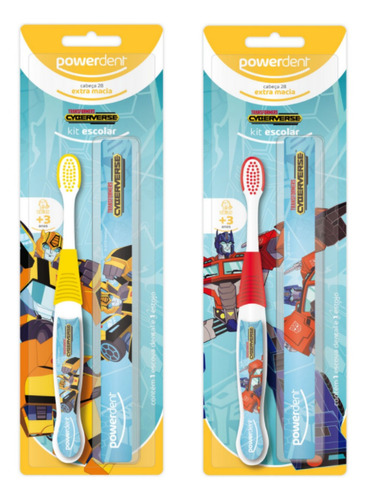 Escova Dental Infantil Com Estojo Protetor Transformers Cor 2322 (Cores Sortidas)