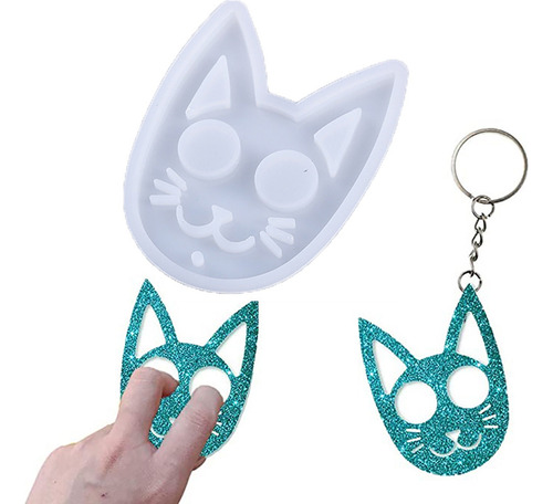 Molde De Llavero De Gato De Autodefensa, Cristal Epoxi Resin