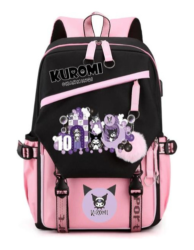 Sanrio Bolso De Peluche Gran Capacidad Mochila Kuromi