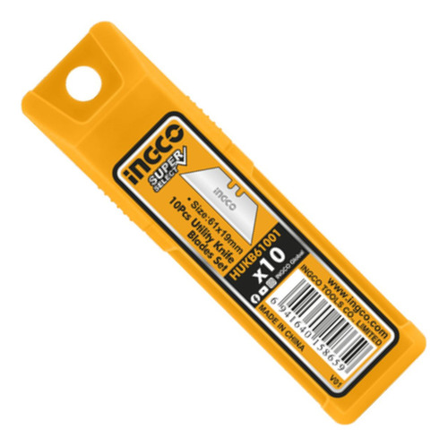 Lamina De Estilete Trapezoidal 10 Peças 19mm Hukb61001 Ingco