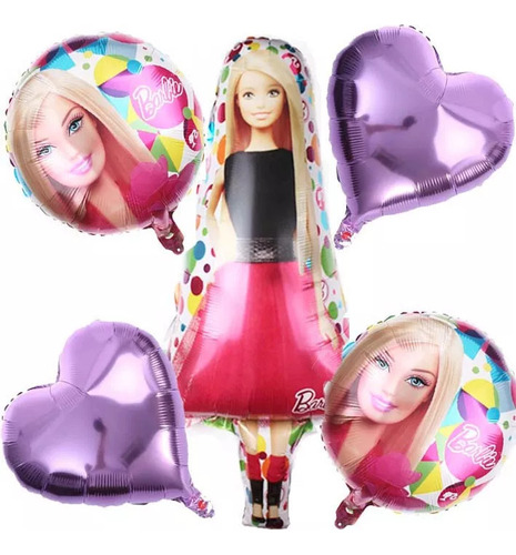 Padrisimo Buquete De 5 Globos Decoracion Tema Barbie 