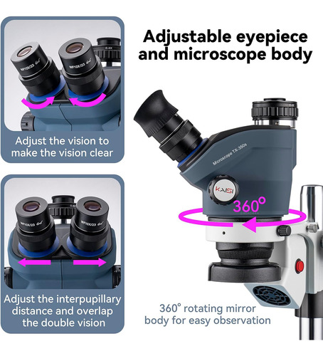 Microscopio Estéreo Trinocular Kaisi Tx-350s, Microscopio Pr