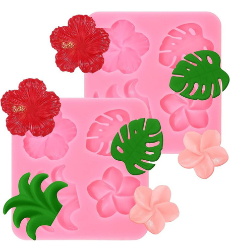 Moldes Para Fondant Rosa Con Forma De Flores Tropicales, 1/2