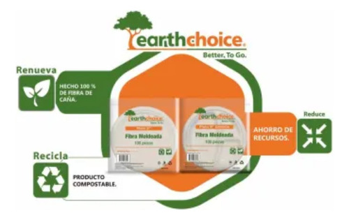 Plato Liso Earth Choice 9 Con 400 Pzas