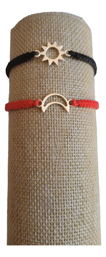 Pulsera Para Compartir Sol Y Luna Rojo Y Negro 36 Cm
