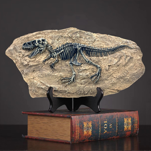Estatua De Resina Dinosaurio Con Fósiles Decoración Hogar