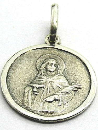 Medalla Santa Lucia Plata 925 13 Mm Kendra Joyas