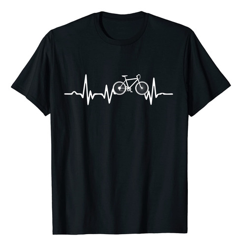 Funny Bicycle Heartbeat - Camiseta Para Ciclista, Negro, S