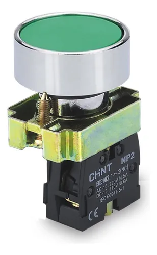 comprar Boton Pulsador Metalico 22mm Con 1  Bloque Na Chint Verde