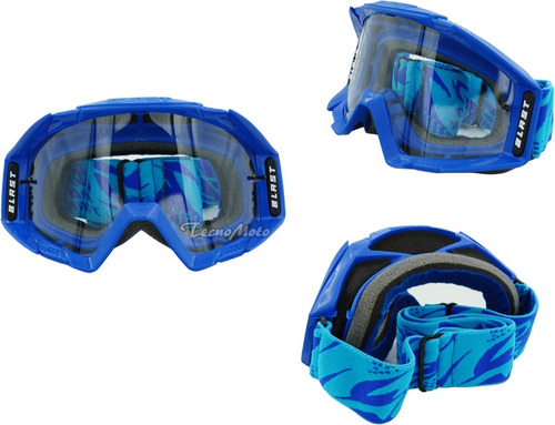 Antiparra Protector  Visual Gafas Moto Atv Enduro Cross Blue