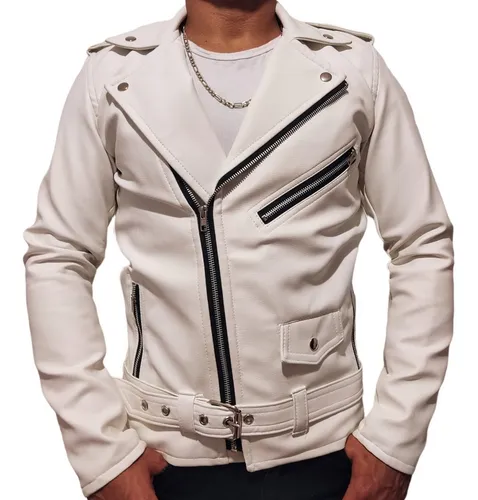 Chaqueta piel blanca hot sale