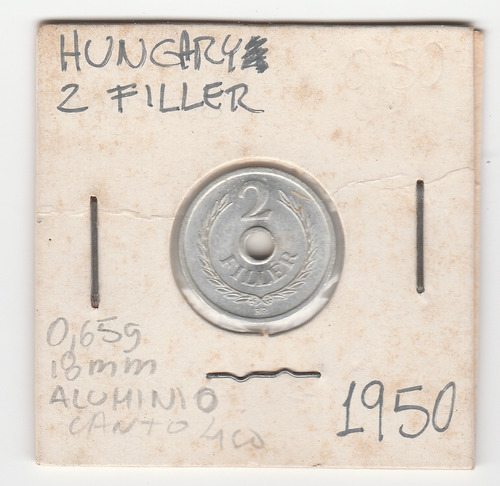 Moneda Hungría 2 Filler 1950 Xf