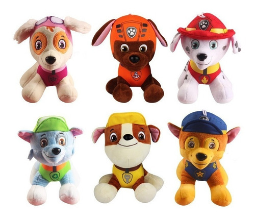 Set 6 Peluches Patrulla Canina Paw Patroll 