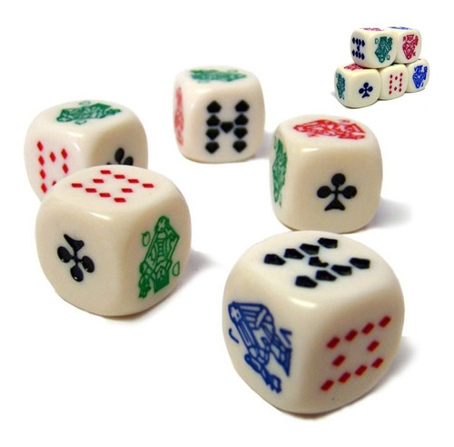 Dados De Poker Set X5 Clásico Para Juegos De Mesa Cubilete