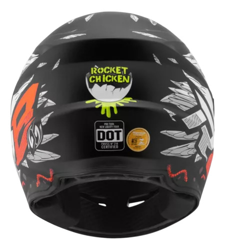 Casco Protork Íntegro Rocket Chicken Original Brasil Stunt Negro Gallina M