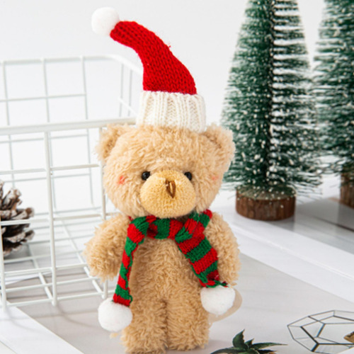 Oso De Navidad Relleno Oso De Peluche De Navidad Bufanda Lin