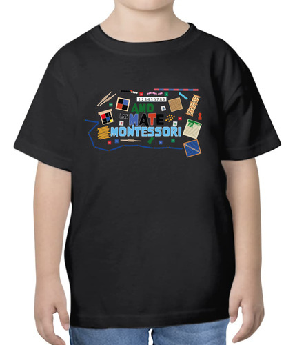 Playera De Niño Con Diseño I Love Montessori Maths