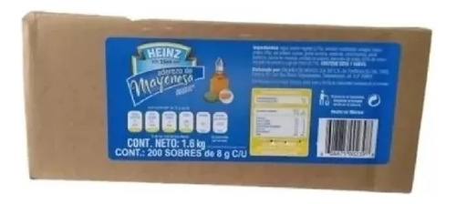 200 Sobres De 8 G Aderezo De Mayonesa Heinz 6