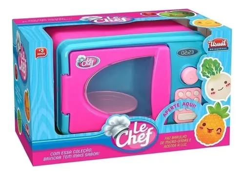 Horno microondas de juguete rosa para niños con luz y sonido Ref203