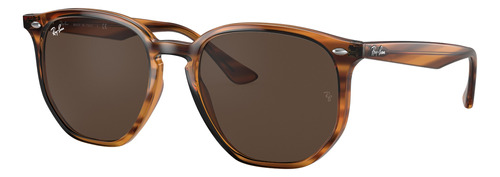 Anteojos de sol Ray-Ban I-Shape RB4306 Standard con marco de propionato color gloss striped red havana, lente dark brown de plástico clásica, varilla gloss striped red havana de propionato