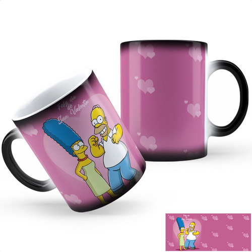 Taza Mágica Los Simpson Homero Y Marge Aa Calidad