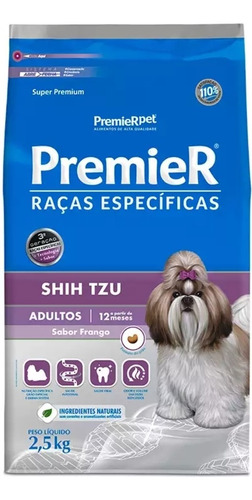 Ração Premier Super Premium Shih Tzu Adulto Frango 2,5kg 