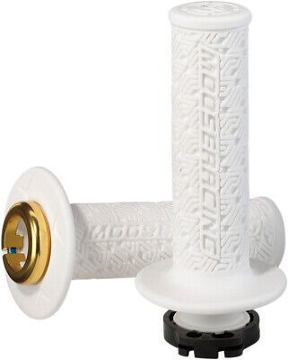 Moose Racing 36 Series Clamp On Grips Lock On Gold/white Lrg