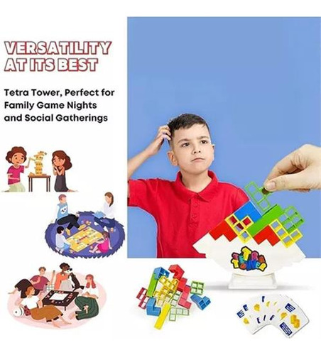 48 Piezas Torre Tetris Juego Equilibrio Didáctico Tetra Towe