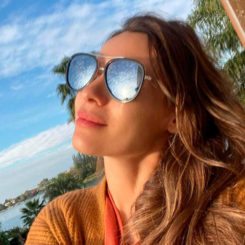 Imagen 2 de 7 de Anteojos Sol Infinit By Pampita Cannes Negro Lente Degradé