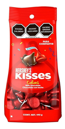 Chocolate Hershey's Kisses Fiesta Rojo Leche 190g