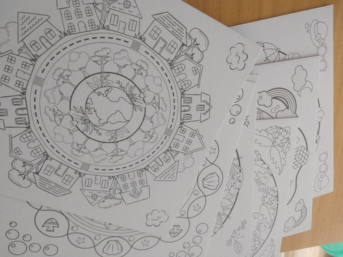 Imagen 5 de 10 de Kit Mandalas Pintar Dibujos Infantil Acrilicos Pinceles