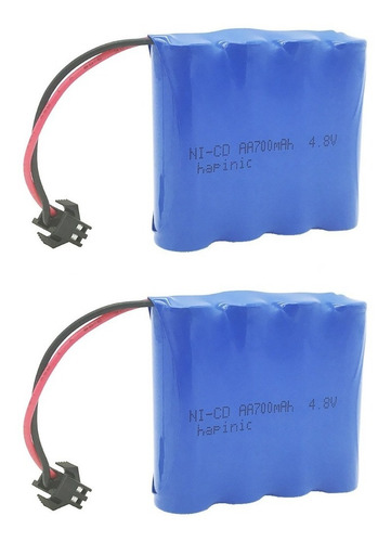 Hapinic 2pcs 4.8v 700mah Rc Batería Recargable Ni-cd Aa