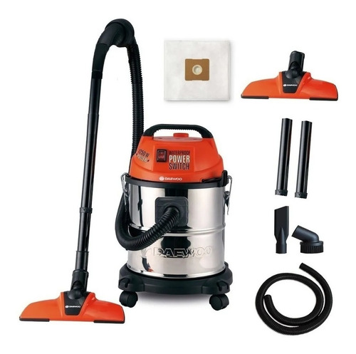 Imagen 2 de 9 de Aspiradora Industrial 1000w 20 Lts Daewoo Inox Seco Liquido