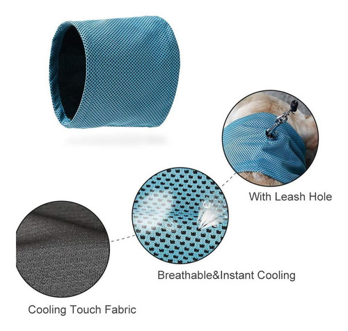 Delifur Dog Instant Refresing Bandana Pet Bufanda Collar De Azul.