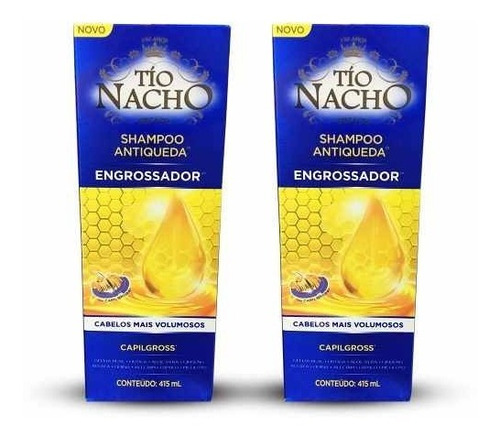 Kit Com 2 Shampoo Antiqueda Engrossador Tio Nacho