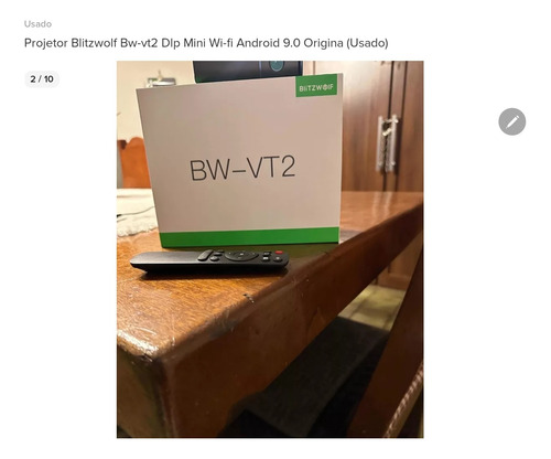 Projetor Blitzwolf Bw-vt2 Wifi Bluetooth Android 9 Portátil Cinza-escuro (Usado)