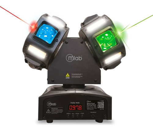 Luz Fiesta Robot Dual 16 Led Mic Music Rgbw 3 En 1/ Nexstore