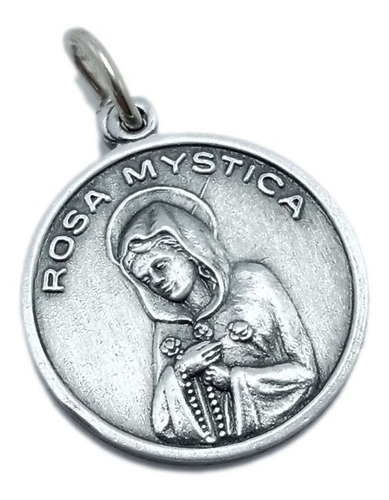 Medalla Rosa Mística - Doble Faz - 22mm/ Al