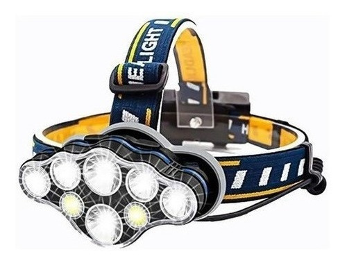 Linterna Minero Cabeza Recargable 8 Leds Potente 2 Baterias