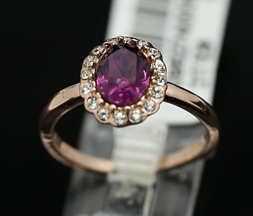 Anillo Swarovski Crystal Morado Talla 7 Nuevo Importado