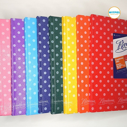 Cuaderno Rivadavia Abc Tapa Dura X 50 Hjs Rayado Y Cuadricul Negro