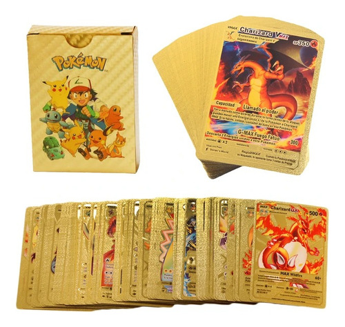 Mazo 25 Cartas Pokemon Doradas, Plateadas O Negras