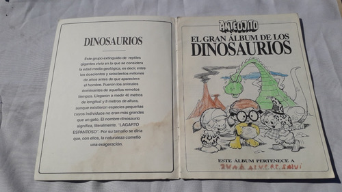 Album De Figuritas El Gran A De Los Dinosaurios / Anteojito (Usado)
