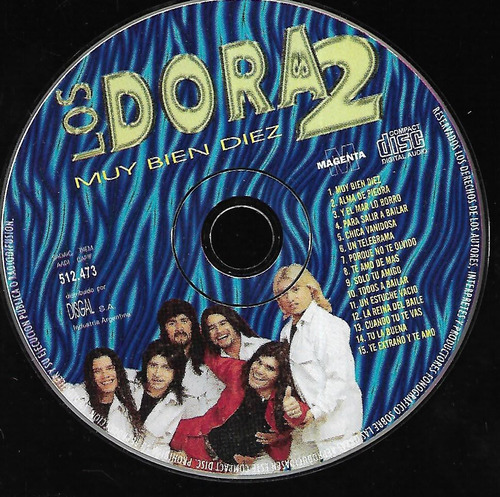 Los Dora2 Album Muy Bien Diez Sello Magenta Cd Sin Portada 