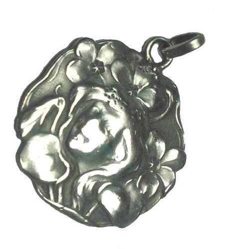 Antigua Medalla Art Nouveau De Plata