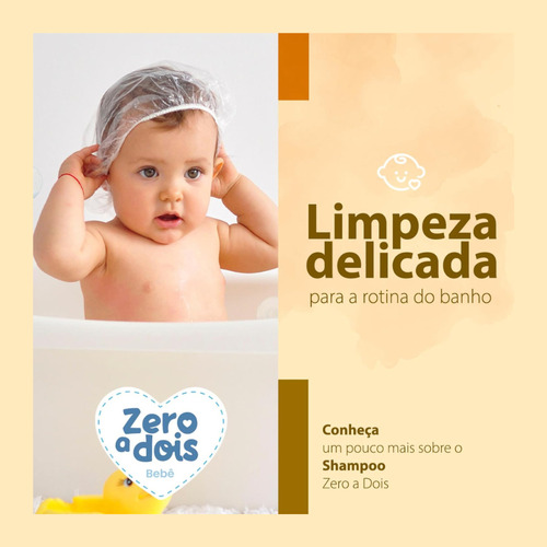 Shampoo Bebê Hipoalergênico Suave 250ml Zero A Dois