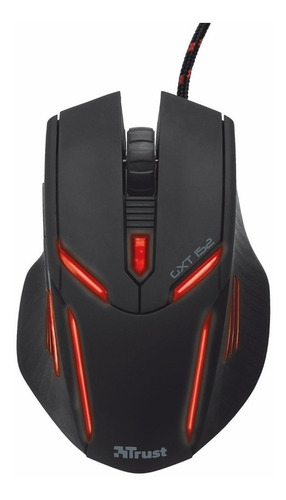 Mouse Trus Gxt 152 Gaming Iluminación Led 6 Botones Negro