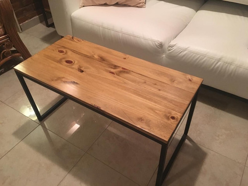 Imagen 2 de 8 de Mesa Ratona Estilo Industrial Puente Hierro Madera Z/norte