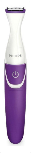 Recortadora eléctrica inalámbrica Philips BikiniGenie BRT383/15 Essential color blanco y morado