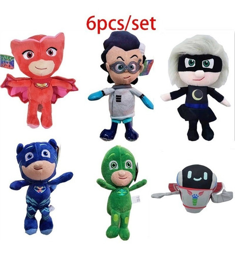 6 Uds Pj Máscaras Muñeco De Peluche Regalo De Navidad 20cm